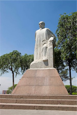 Statue en pierre de Lin Zexu, Hongshan Park, Wulumuqi, district d'autonomie Xinjiang Uyghur, route de la soie, Chine Photographie de stock - Rights-Managed, Code: 855-03024822