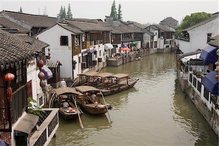 Excursion boats on canal,Zhujiajiao,Shanghai,China Stock Photo - Rights-Managed, Code: 855-03024845