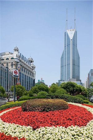parterre - Parterre et gratte-ciels sur Nanjing Road, Shanghai, Chine Photographie de stock - Rights-Managed, Code: 855-03024855