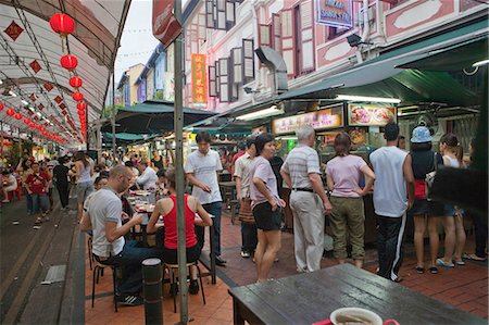 singapore food - Smith Street (food street) in Chinatown,Singapore Foto de stock - Con derechos protegidos, Código: 855-03025023