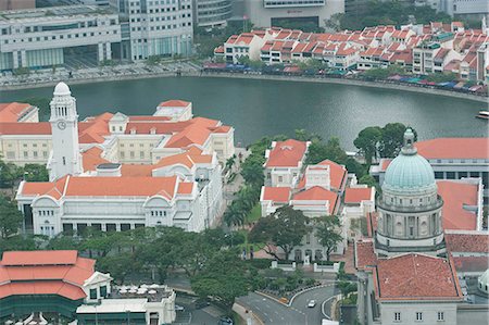 spore - Overlooking Boat Quay & Raffles Place from Swissotel the Stamford,Singapore Stock Photo - Rights-Managed, Code: 855-03025080