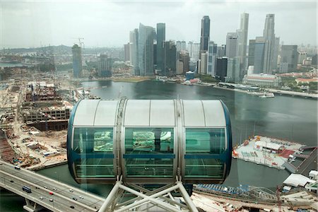 spore - Cityscape through the Singapore Flyer (giant observation wheel),Singapore Foto de stock - Con derechos protegidos, Código: 855-03025256