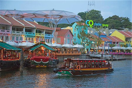 simsearch:855-03025327,k - Clarke Quay, au crépuscule, Singapour Photographie de stock - Rights-Managed, Code: 855-03025314