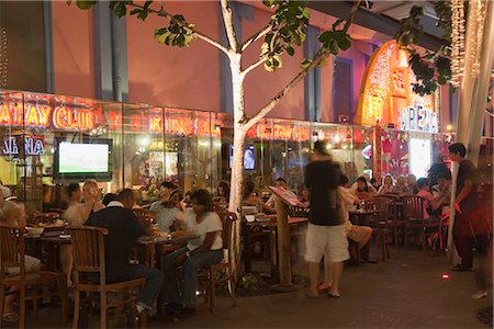 singapore restaurants - Nightlife in Clarke Quay,Singapore Stock Photo - Rights-Managed, Code: 855-03025318