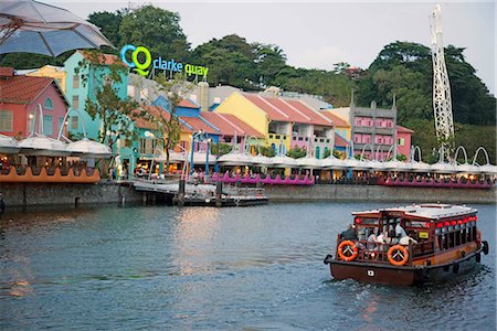 Clarke Quay, au crépuscule, Singapour Photographie de stock - Rights-Managed, Code: 855-03025313