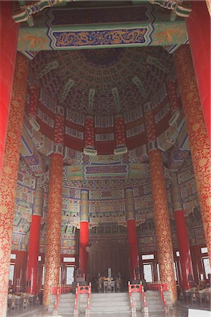 simsearch:855-03025825,k - Interior of Hall of prayer for good harvests (Qinian dian) Temple of Heaven,Beijing,China Fotografie stock - Rights-Managed, Codice: 855-03025855