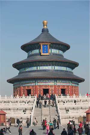 Salle de prière pour les bonnes récoltes (Qinian dian) Temple du ciel, Pékin, Chine Photographie de stock - Rights-Managed, Code: 855-03025859