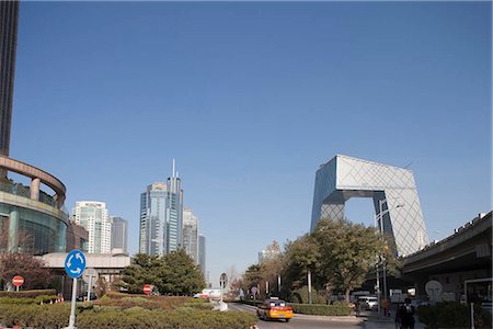New CCTV building and skyscrapers in Guomao,Beijing,China Stock Photo - Rights-Managed, Code: 855-03025917