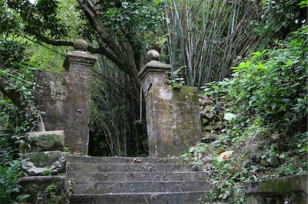 Porte à la Cour du monastère de Tsing Shan, Castle Peak, Hong Kong Photographie de stock - Rights-Managed, Code: 855-03026342