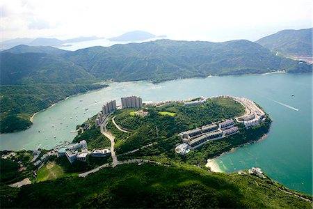 Aerial view over the Tai Tam Harbour & Red Hill Peninsula,Tai Tam,Hong Kong Stock Photo - Rights-Managed, Code: 855-03026682