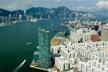 Aerial view over Hung Hom overlooking Victoria Harbour,Hong Kong Stock Photo - Rights-Managed, Code: 855-03026694
