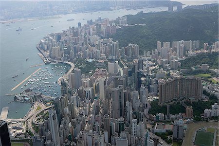 simsearch:855-03026754,k - Aerial view over Causeway Bay & Victoria Harbour,Hong Kong Stock Photo - Rights-Managed, Code: 855-03026724