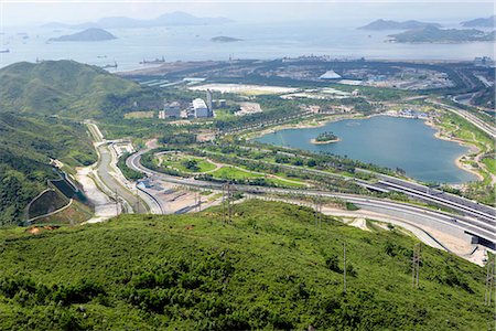 simsearch:855-03026742,k - Luftaufnahme über Sunny Bay Park, Lantau Island, Hong Kong Stockbilder - Lizenzpflichtiges, Bildnummer: 855-03026740