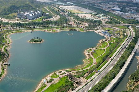 Aerial view over Sunny Bay park,Lantau Island,Hong Kong Stock Photo - Rights-Managed, Code: 855-03026742