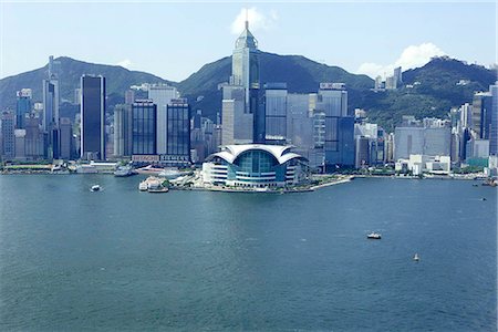 puerto victoria - Aerial view of Wanchai skyline,Hong Kong Foto de stock - Con derechos protegidos, Código: 855-03026761