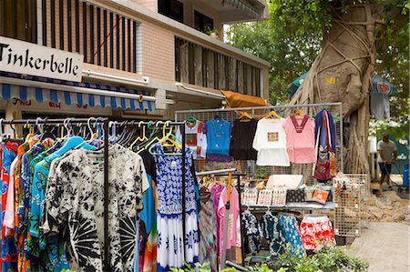 Clothes vendar at Lamma Island,Hong Kong Fotografie stock - Rights-Managed, Codice: 855-03021872