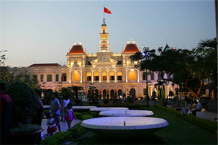residence square - People Committee Building at night,Ho  Chi Minh City,Vietnam Stock Photo - Rights-Managed, Code: 855-03021946
