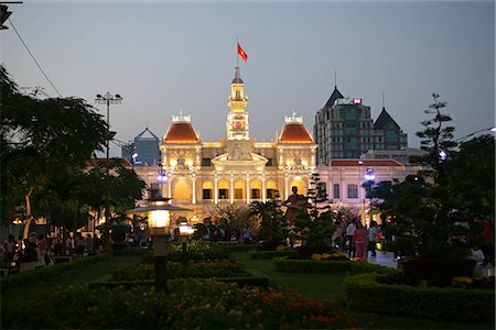 residence square - People Committee Building at night,Ho  Chi Minh City,Vietnam Stock Photo - Rights-Managed, Code: 855-03021949