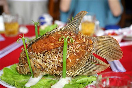 A dish of 'Elephant Ear Fish',Vietnam Stock Photo - Rights-Managed, Code: 855-03021981