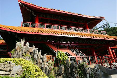simsearch:855-03024285,k - Chinese architecture at the Middle Kingdom lowland garden,Ocean Park,Hong Kong Stock Photo - Rights-Managed, Code: 855-03022308
