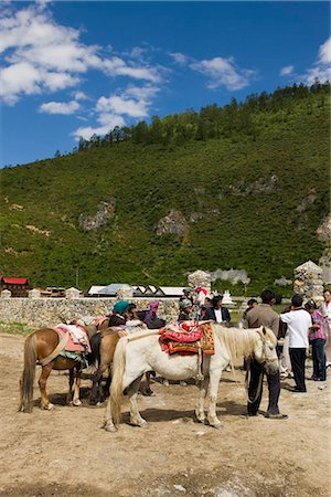 simsearch:855-03023485,k - Cheval d'équitation pour touriste à Shangri-La, Yunnan, Chine Photographie de stock - Rights-Managed, Code: 855-03023387