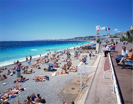 france beach sunbathing - Beach along Promenade des Anglais, Nice, Alpes Maritimes, Provence, France Stock Photo - Rights-Managed, Code: 855-03254856