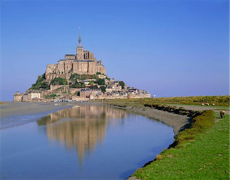 Mont Saint Michel, UNESCO World Heritage Site, Manche, Normandy, France Fotografie stock - Rights-Managed, Codice: 855-03254860