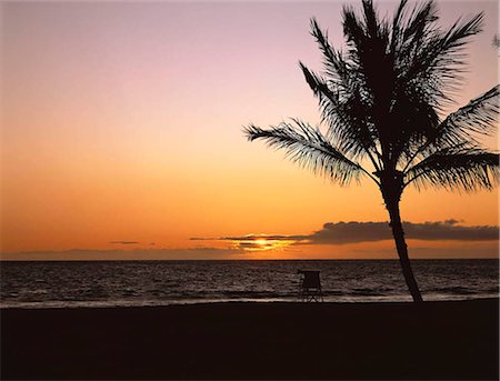 Oahu Waikiki beach at dusk, Hawaii, USA Stock Photo - Rights-Managed, Code: 855-03254915