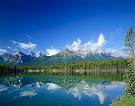 The Rockies and Herbert Lake, Banff National Park, Canada Stock Photo - Rights-Managed, Code: 855-03254998