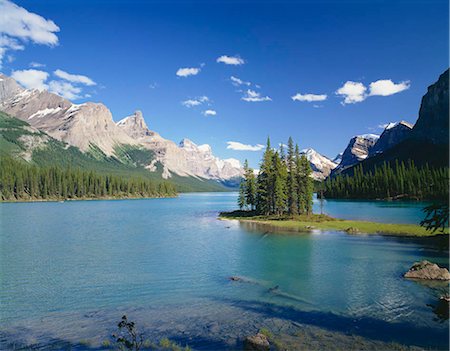 Maligne Lake Jasper National Park Alberta Canada Foto de stock - Con derechos protegidos, Código: 855-03255016