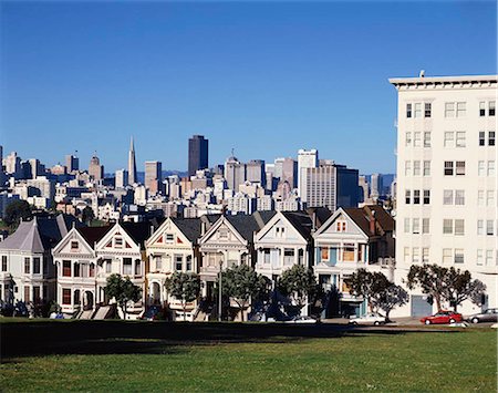 Victorian Houses. Alamo Square, San Francisco, California, USA Foto de stock - Con derechos protegidos, Código: 855-03255319