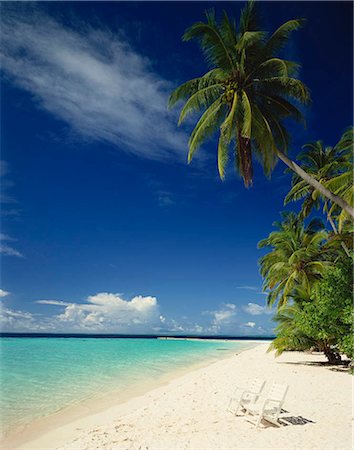 Beach chairs at seashore, Maldives Stock Photo - Rights-Managed, Code: 855-03255348