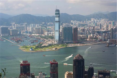 Kowloon west cityscape from the Peak, Hong Kong Stock Photo - Rights-Managed, Code: 855-03253498