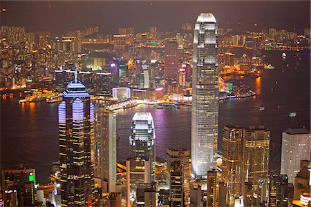 simsearch:855-03253518,k - Paysage urbain depuis le pic de nuit, Hong Kong Photographie de stock - Rights-Managed, Code: 855-03253502