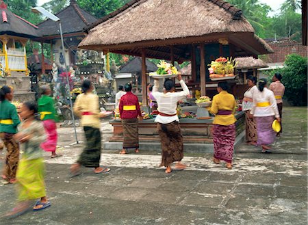 Offering for full moon festival in a temple, Bali, Indonesia Stock Photo - Rights-Managed, Code: 855-03253687