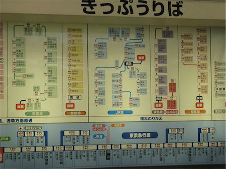 shinagawa - Fare chart at Shinagawa station, Tokyo, Japan Fotografie stock - Rights-Managed, Codice: 855-03253838