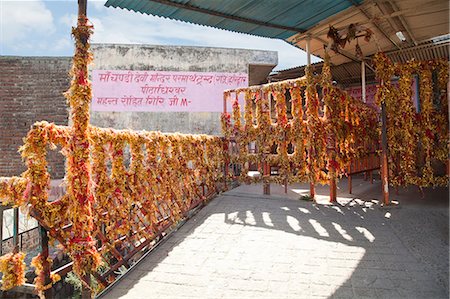 Hindu ritual chunnies tied around the temple, Chandi Temple, Haridwar, Uttarakhand, India Photographie de stock - Rights-Managed, Code: 857-06721446