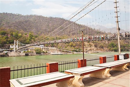 Ram Jhula across the Ganges River, Rishikesh, Uttarakhand, India Foto de stock - Con derechos protegidos, Código: 857-06721506