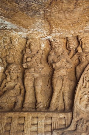 simsearch:857-06721579,k - Details of carvings at an archaeological site, Udayagiri and Khandagiri Caves, Bhubaneswar, Orissa, India Foto de stock - Con derechos protegidos, Código: 857-06721587