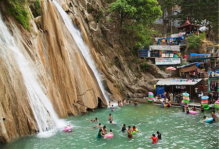 Tourists having fun in Kempty Falls, Mussoorie, Uttarakhand, India Stock Photo - Rights-Managed, Code: 857-06721614