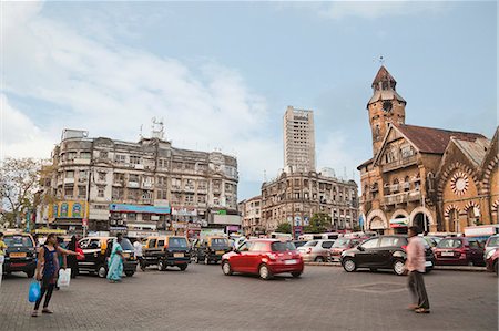 Traffic on the road in a city, Crawford Market, Mumbai, Maharashtra, India Foto de stock - Con derechos protegidos, Código: 857-06721659