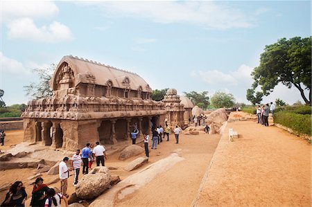 simsearch:862-06825843,k - Tourists at ancient Pancha Rathas temple, Mahabalipuram, Kanchipuram District, Tamil Nadu, India Stock Photo - Rights-Managed, Code: 857-06721717