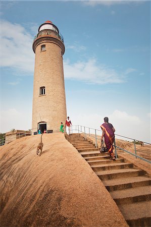 Lighthouse on the rock at Mahabalipuram, Kanchipuram District, Tamil Nadu, India Stock Photo - Rights-Managed, Code: 857-06721722