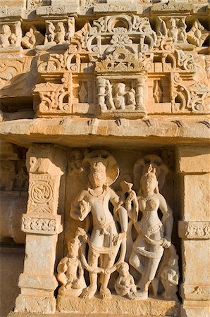 simsearch:400-06557316,k - Sculptures carved on a temple, Kumbha Shyam Temple, Chittorgarh, Rajasthan, India Foto de stock - Con derechos protegidos, Código: 857-03192485
