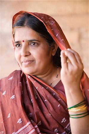 Close-up of a woman, Chittorgarh, Rajasthan, India Foto de stock - Con derechos protegidos, Código: 857-03192483