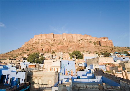 simsearch:857-03192589,k - Fort sur une colline, Fort de Meherangarh, Jodhpur, Rajasthan, Inde Photographie de stock - Rights-Managed, Code: 857-03192560