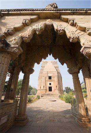 Entrance of a temple, Teli Ka Mandir, Gwalior, Madhya Pradesh, India Stock Photo - Rights-Managed, Code: 857-03192700