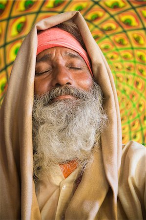 Close-up of a sadhu, Hampi, Karnataka, India Stock Photo - Rights-Managed, Code: 857-03192753