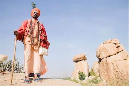 Low angle view of a sadhu, Hampi, Karnataka, India Stock Photo - Rights-Managed, Code: 857-03192788