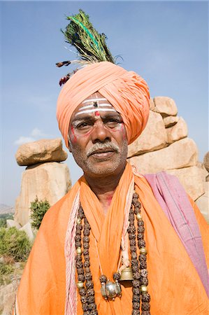 Close-up of a sadhu, Hampi, Karnataka, India Stock Photo - Rights-Managed, Code: 857-03192793